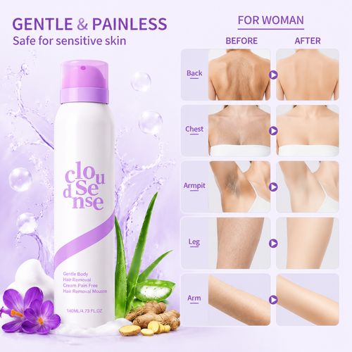Cloud Sense Hair Removal Spray for Men & Women, For Sensitive Skin, 3 Packs
